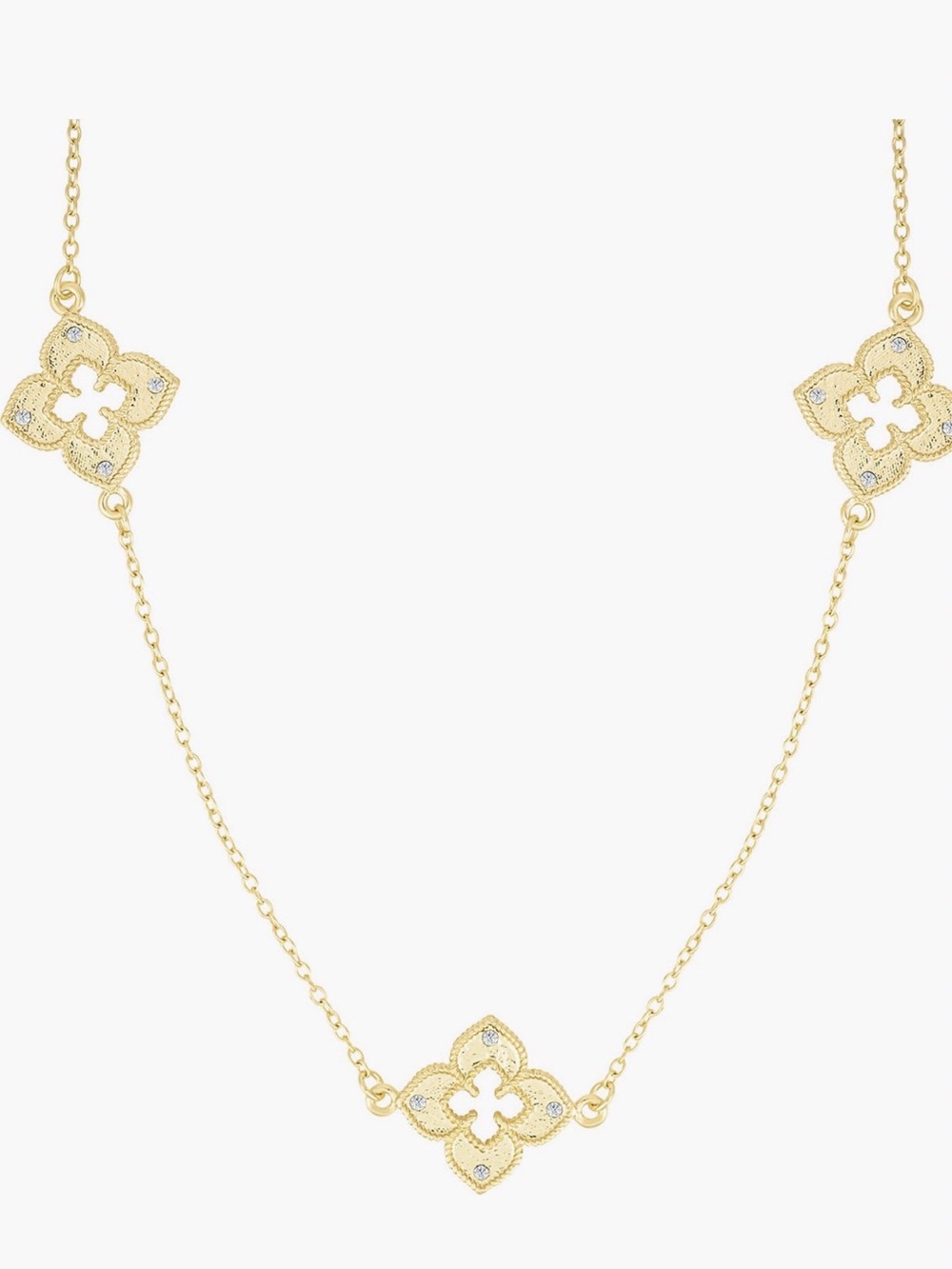 Delicate Gold Floral Connector Necklace